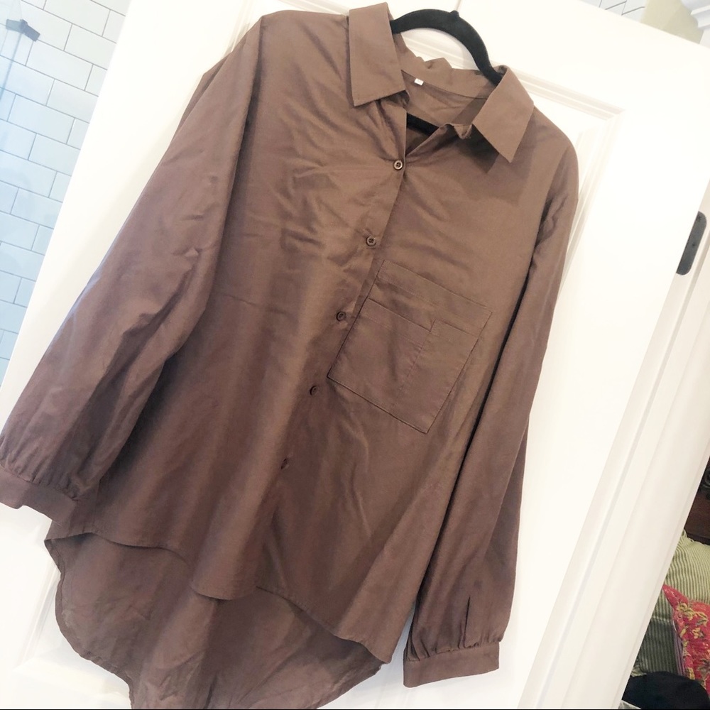 Brown Button Down Shirt
